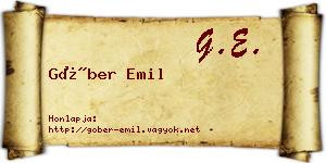 Góber Emil névjegykártya
